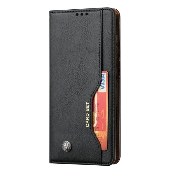Samsung Galaxy S25 Fodral Flip Läder Med Kortficka Svart