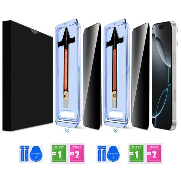 iPhone 16 Pro 2-PACK Skärmskydd Härdat Glas Privacy