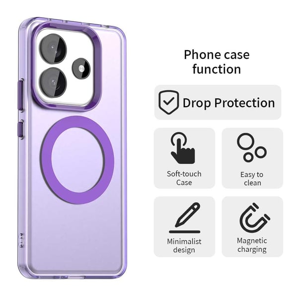 Xiaomi Redmi Note 14 5G Skal MagSafe Matt Hybrid Lila