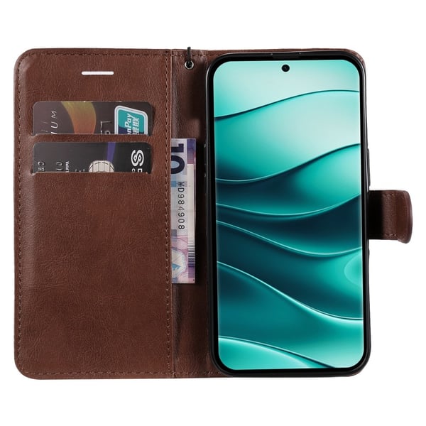 Xiaomi Redmi Note 14 Pro/Pro Plus 5G Fodral Solid Läder Brun