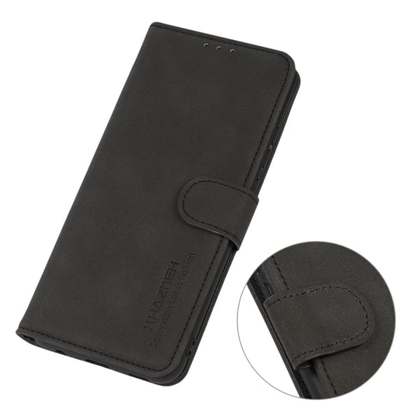 KHAZNEH Xiaomi Redmi Note 14 4G Fodral Retro Läder Svart