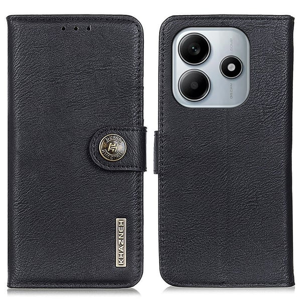 KHAZNEH Xiaomi Redmi Note 14 4G Fodral Läder Svart KHAZNEH Xiaomi Redmi Note 14 4G Fodral Läder Svart