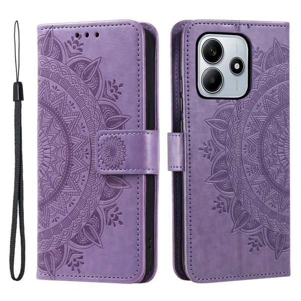 Xiaomi Redmi Note 14 5G Fodral Mandala Läder Lila Xiaomi Redmi Note 14 5G Fodral Mandala Läder Lila