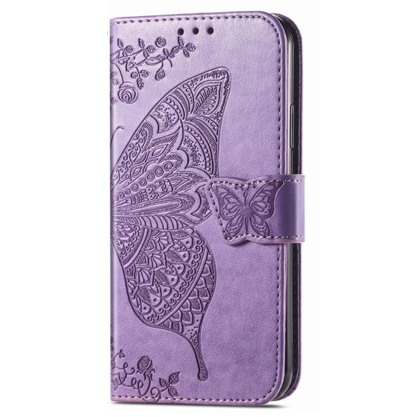 Xiaomi Redmi Note 14 5G Fodral Läder Fjäril Tryck Lila
