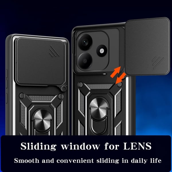 Xiaomi Redmi Note 14 5G Skal CamShield Hybrid Ring Roséguld