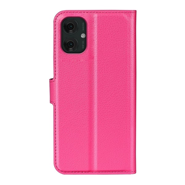 Motorola Moto G55 5G Fodral Litchi Läder Rosa