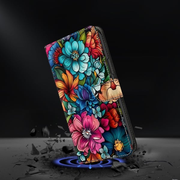 Motorola Moto G55 5G Fodral Läder Blommor