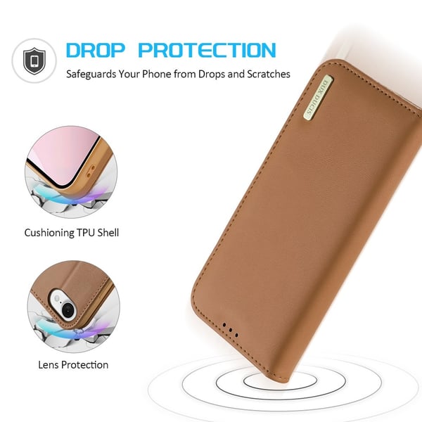 DUX DUCIS iPhone 17e / 16e Fodral HIVO Äkta Läder Brun