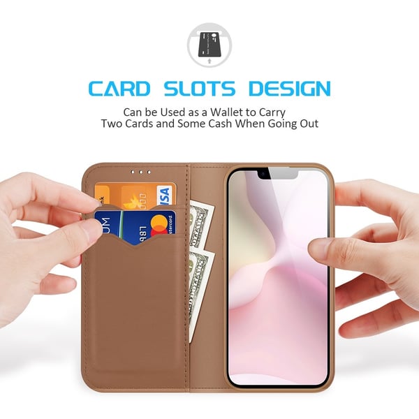 DUX DUCIS iPhone 17e / 16e Fodral HIVO Äkta Läder Brun