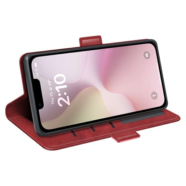 iPhone 17e / 16e Fodral Läder Röd