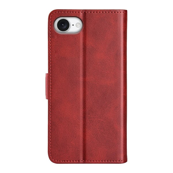 iPhone 17e / 16e Fodral Läder Röd