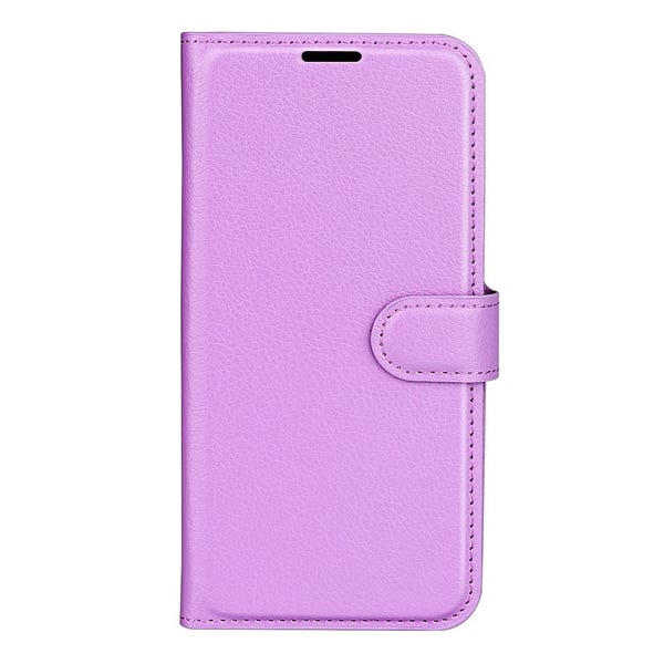 iPhone 17e / 16e Fodral Litchi Läder Lila