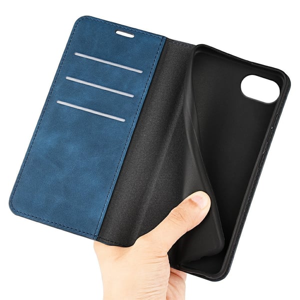 iPhone 17e / 16e Fodral Flip Skin Touch Blå