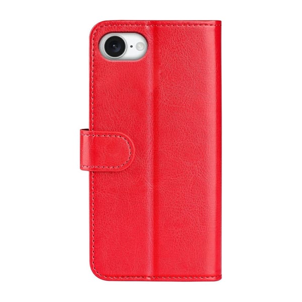 iPhone 17e / 16e Fodral Crazy Horse Läder Röd