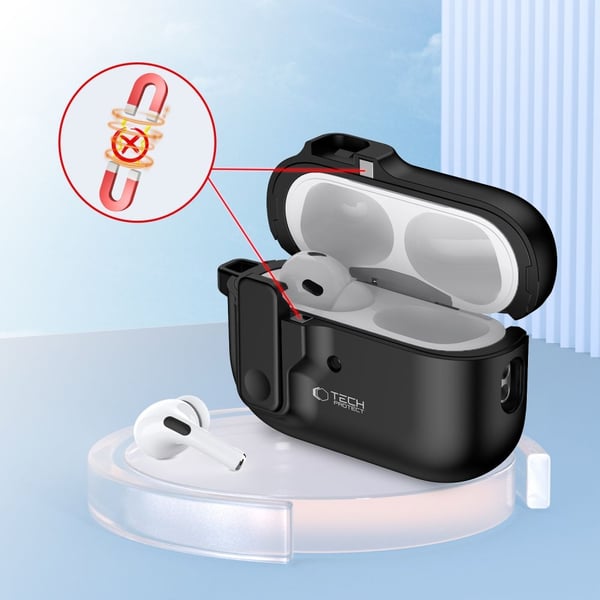 Tech-Protect AirPods Pro 2/1 Skal Slim Hook Svart