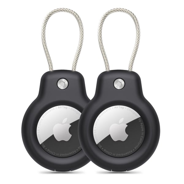 Tech-Protect Apple AirTag 2/1 2-PACK Hållare Rough Vein Svart