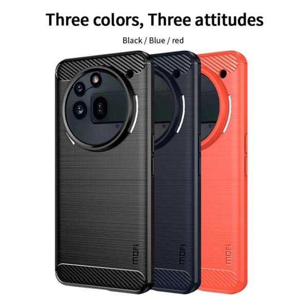 MOFI Nothing Phone 3a Pro Skal Borstad Stål Textur Röd