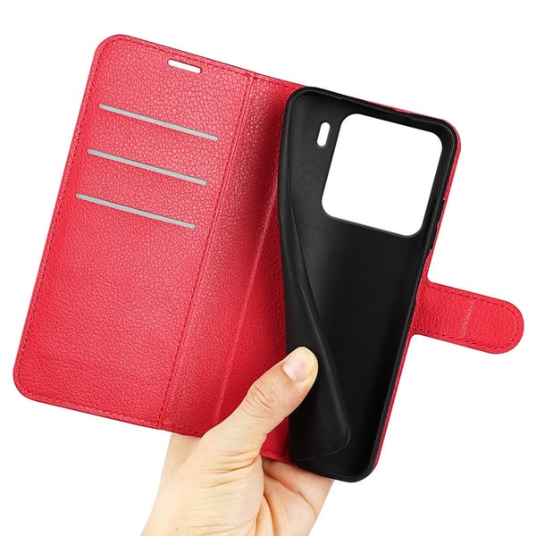 Xiaomi 15 Fodral Litchi Läder Röd