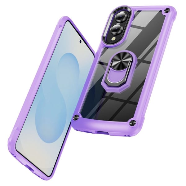 Samsung Galaxy S25 Edge Skal Shockproof Ring Hybrid Blå