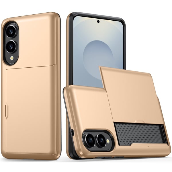 Samsung Galaxy S25 Edge Skal Hybrid Med Kortfack Guld