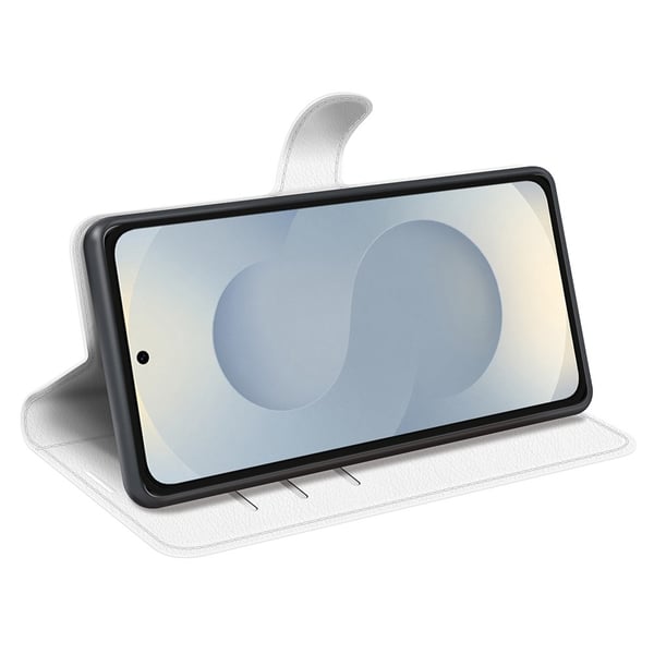 Samsung Galaxy S25 Edge Fodral Litchi Läder Vit