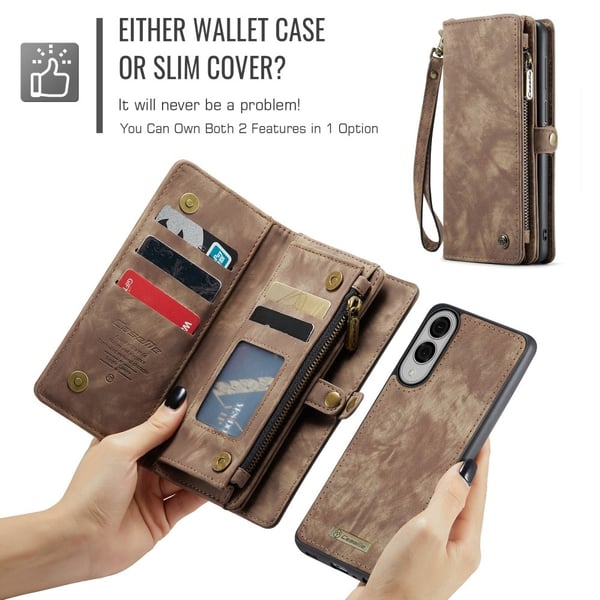 CASEME Samsung Galaxy S25 Edge Fodral Multifuntionell Brun