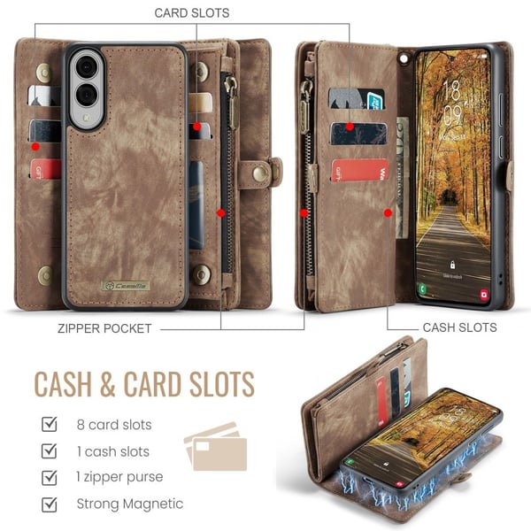 CASEME Samsung Galaxy S25 Edge Fodral Multifuntionell Brun