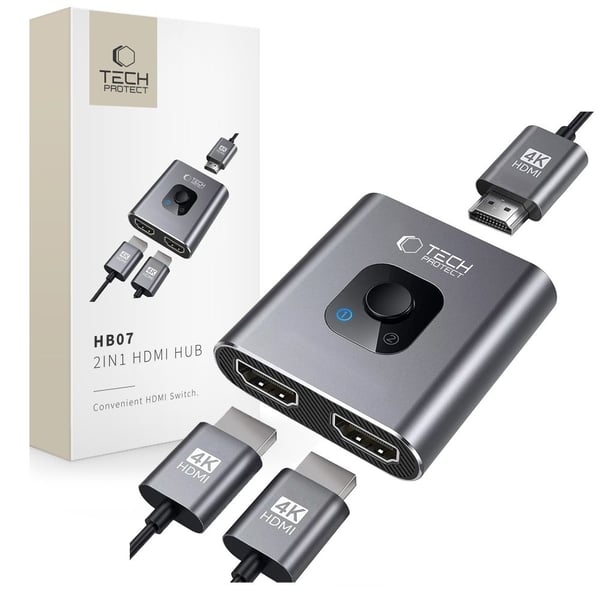 Tech-Protect 2in1 4K 60Hz HDMI Adapter Grå