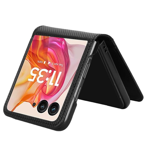 Motorola Razr 50 Ultra 5G Skal Med Kortfack Läder Svart