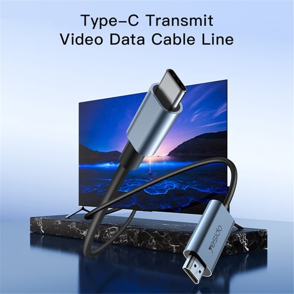 YESIDO 2m 4K 60Hz USB-C - HDMI Svart