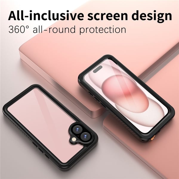 REDPEPPER iPhone 16 Skal 360 Vattentät IP68 Svart