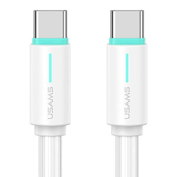 USAMS 1m 60W USB-C - USB-C Kabel Vit