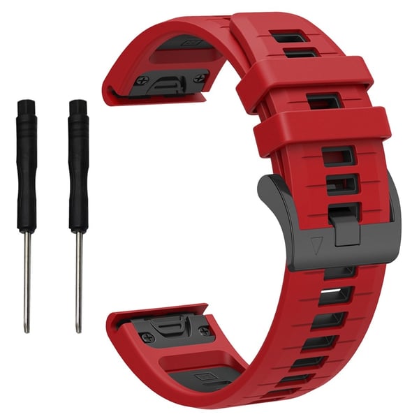 Garmin Fenix 22 mm Armband Quick Release Silikon Röd