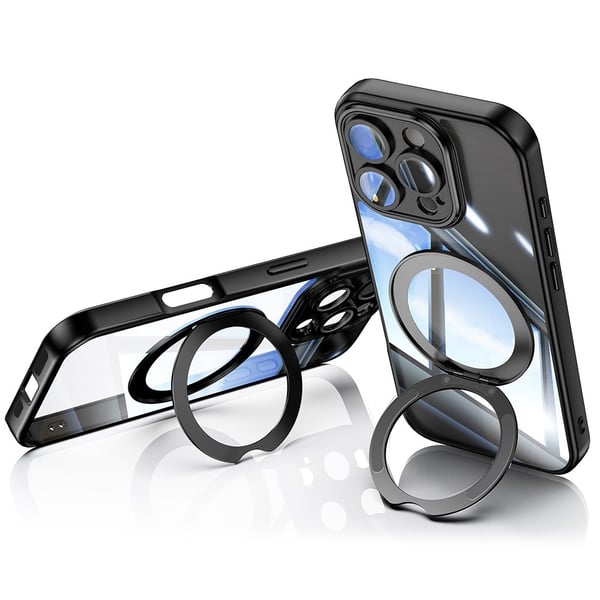 iPhone 16 Pro Max Skal MagSafe Kickstand Transparent/Svart