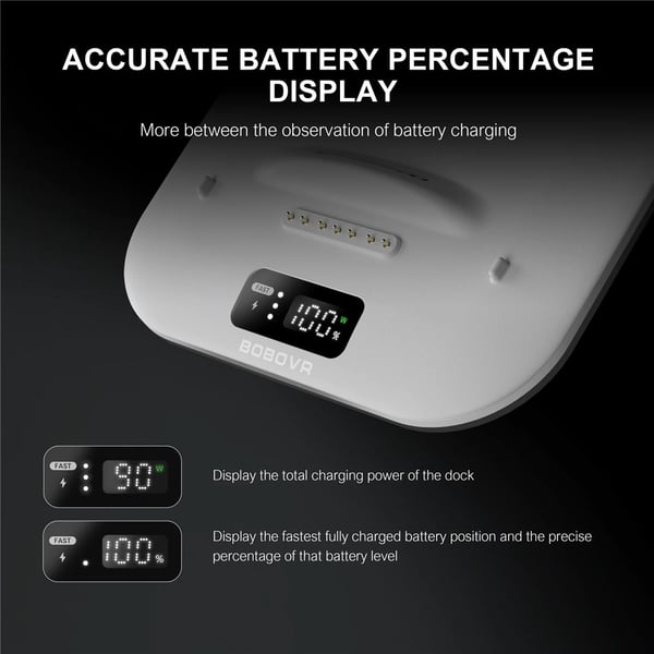 BOBOVR 30W Laddningsstation För 3x B100 Batteri Vit