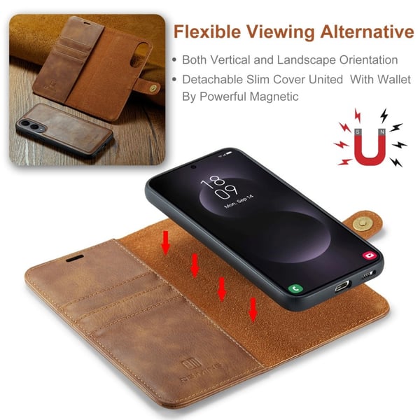 DG.MING Galaxy S25 Edge 2in1 Magnet Fodral / Skal Brun