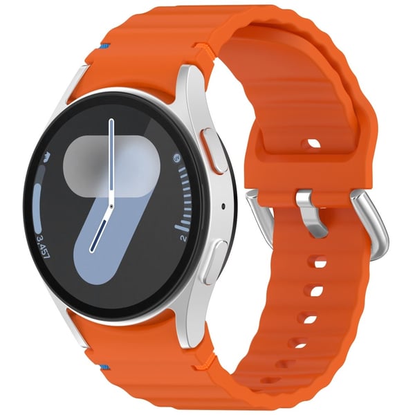 Galaxy Watch 5/5 Pro/6/7/FE Armband Silikon Wave Design Orange