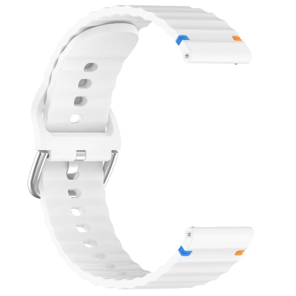 Klockarmband 22 mm Silikon Wave Design Vit
