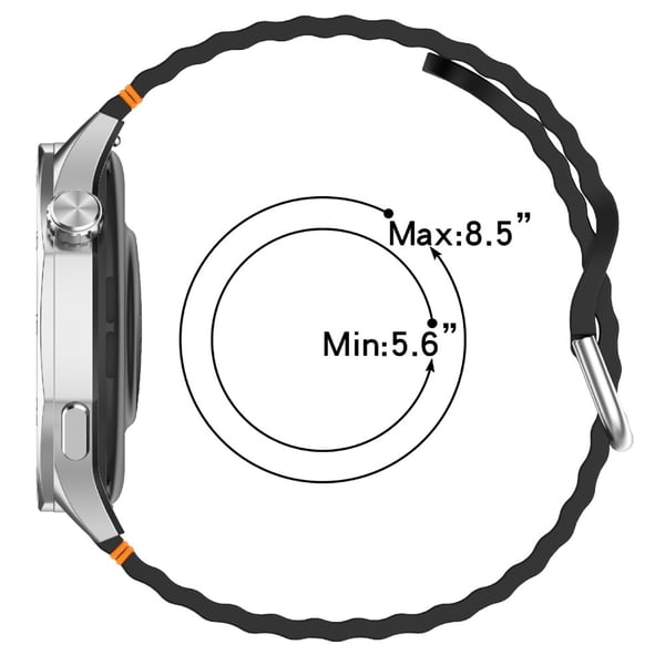 Klockarmband 22 mm Silikon Wave Design Off White
