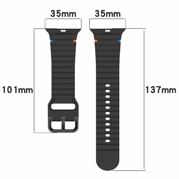Apple Watch 42/44/45/46/49 mm Armband Silikon Wave Blå