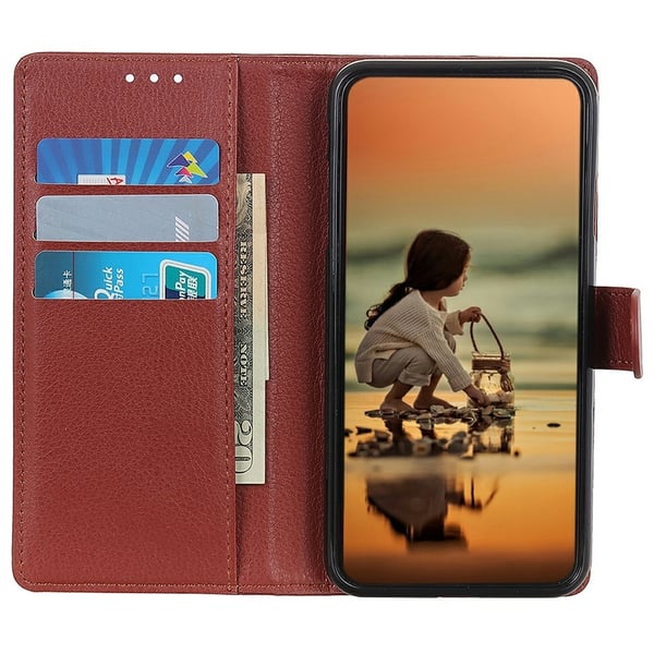Sony Xperia 1 VII Fodral Litchi Läder Brun