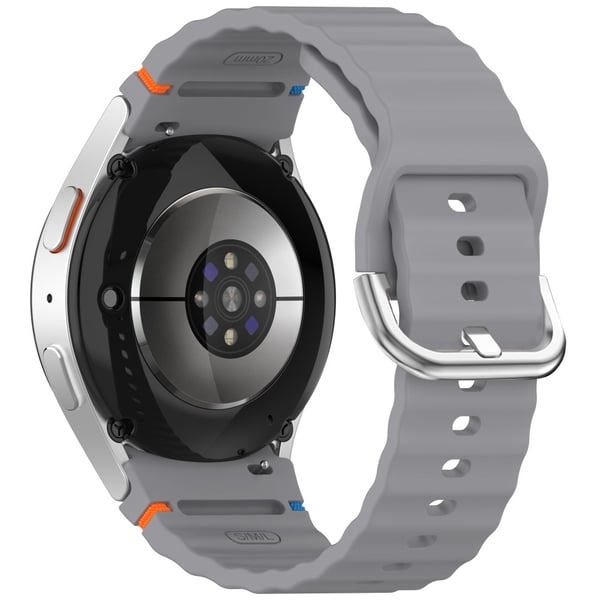 Galaxy Watch 5/5 Pro/6/7/FE Armband Silikon Wave Design Grå