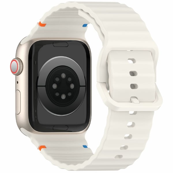 Apple Watch 42/44/45/46/49 mm Armband Silikon Wave Off White