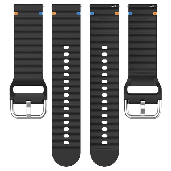 Klockarmband 22 mm Silikon Wave Design Mörk Blå