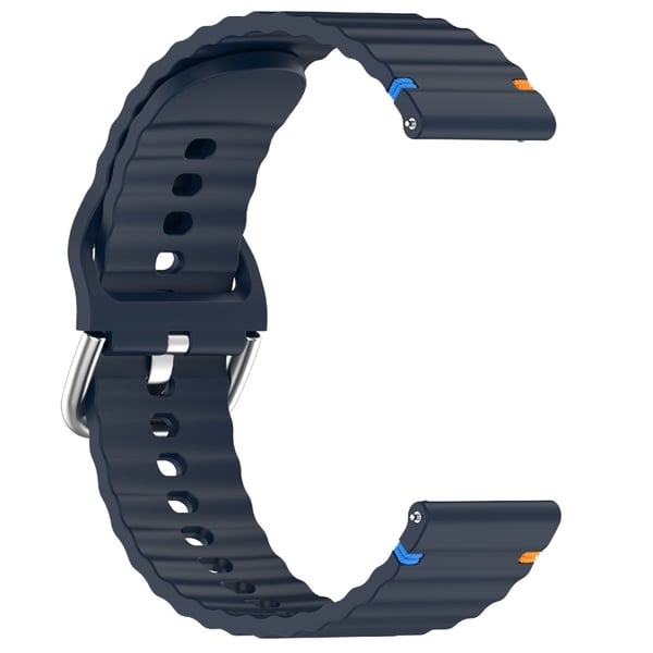 Klockarmband 22 mm Silikon Wave Design Mörk Blå