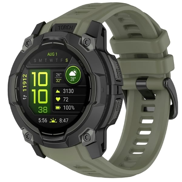 Garmin Instinct 3 45 mm Klockarmband Silikon Militär Grön