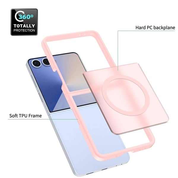 Samsung Galaxy Z Flip 7 Skal MagSafe Skin Touch Rosa
