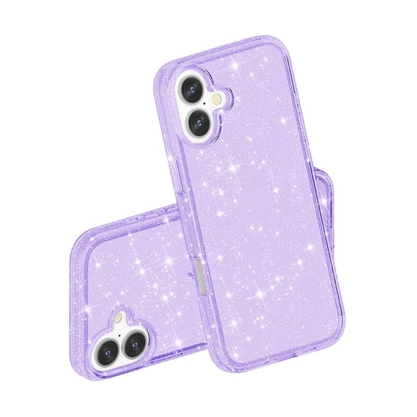 iPhone 17 Skal Hybrid Glitter Lila