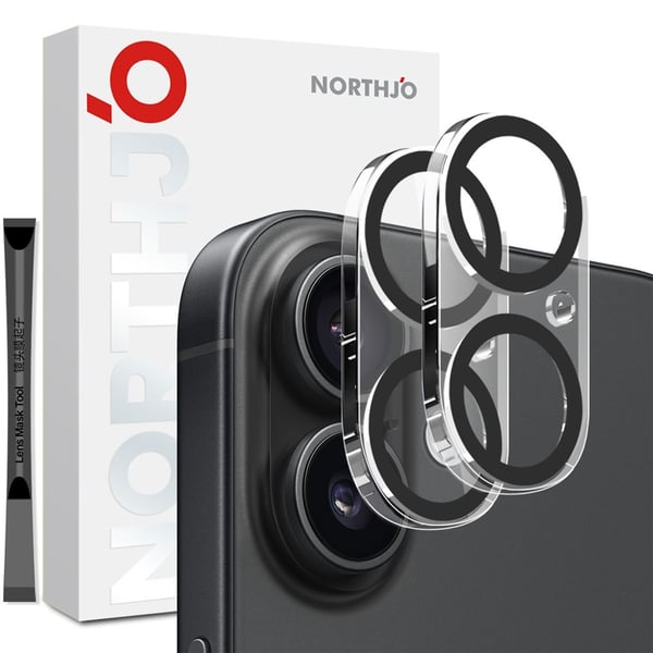 NORTHJO iPhone 17 2-PACK Linsskydd Härdat Glas