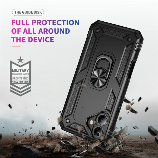 iPhone 17 Skal Shockproof Hybrid Ring Svart